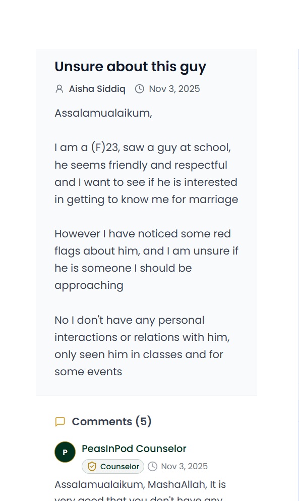 PeasInPod Counselor Reply